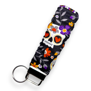 SKULLS AND FALL ON BLACK SCRUNCHIE KEY FOB